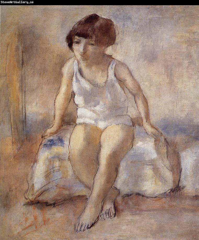 Jules Pascin The maiden wear the white underwear from French